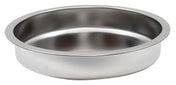 A shiny, round TableCraft stainless steel bowl with smooth sides and a wide rim, placed on a white background. The polished 6 qt interior is deep and seamless, suitable for holding food or liquids.