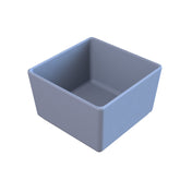 A plain, empty, light gray cold holding bowl with smooth sides and slightly rounded edges, shown from a high angle on a white background.