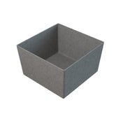 A square, gray, fabric storage bin with slightly tapered sides. The image, taken from a slightly elevated angle, showcases the soft, felt-like texture—perfect for organizing items like an NSF dishwasher safe bowl or other kitchenware.
