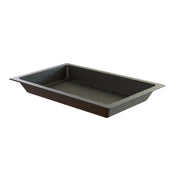 A rectangular, black Aurora Collection Food Pan with slightly angled sides and a flat bottom, shown on a white background. The smooth Duracoat coated cast aluminum surface features a subtle speckled pattern for durability and easy cleaning.