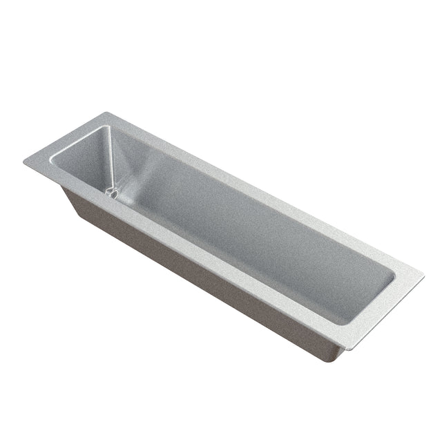 A rectangular, deep, stainless steel food pan with slightly tapered sides and a wide rim. Ideal as a cold holding food pan, it has a shiny finish and is designed for use in commercial kitchen steam tables or food service counters.