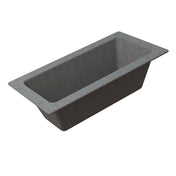 A dark gray, rectangular Aurora Collection Food Pan with angled sides and a wide, flat rim is shown on a white background. Made of Duracoat coated cast aluminum, this nonstick pan is ideal for baking bread or cakes.