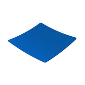 A plain, square-shaped, cobalt blue bowl with slightly upturned edges, set against a white background. The plate has a smooth surface and minimalist design, giving it a modern and simple appearance.