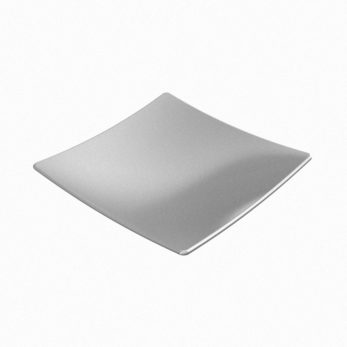 A single empty, square, white TableCraft CW4064 Sierra Collection Bowl with slightly upturned edges is displayed on a plain white background, creating a minimal and modern appearance.