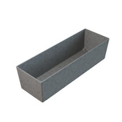 A rectangular, grey felt storage bin with straight sides and an open top, photographed against a plain white background. Its soft texture and sturdy construction make it a simple solution for organizing items like a Simple Solutions Bowl.