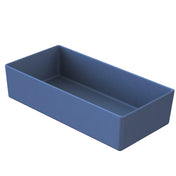 A rectangular, deep blue plastic tray with straight sides and rounded edges. The empty tray, ideal as a Simple Solutions Bowl for organized storage, has a smooth surface and is shown at a slight angle on a white background.