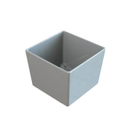 A square, gray Simple Solutions Bowl with straight sides and a smooth, glossy finish is shown on a white background. The container is empty and viewed from a slightly elevated angle, revealing the inside and even thickness of its walls.