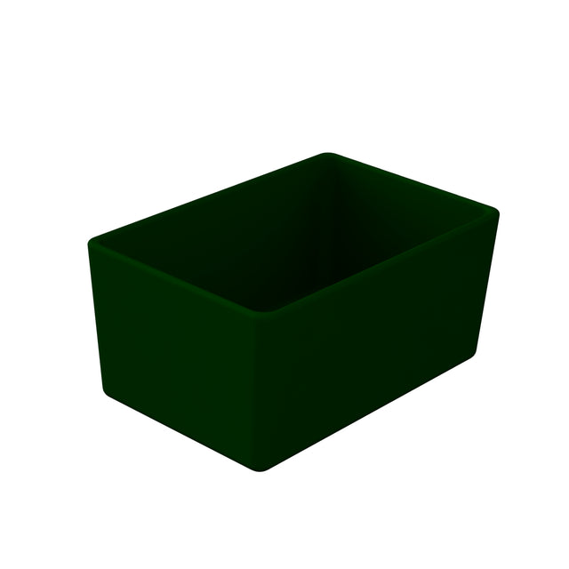 A simple, dark green Simple Solutions™ Bowl with straight sides and rounded corners, viewed at an angle from above on a plain white background. The container appears to be made of plastic or a similar material.