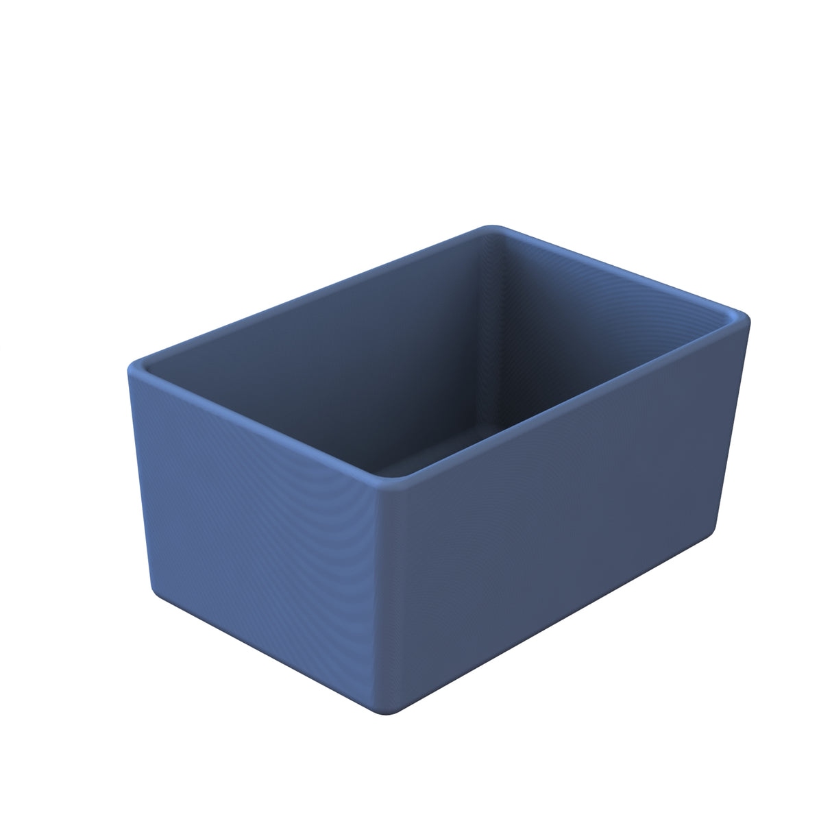 A rectangular, blue Simple Solutions Bowl with smooth sides and sharp edges, shown against a plain white background. This matte-finish container appears to be made of plastic and is dishwasher safe for easy cleaning.