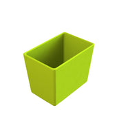 A bright green, rectangular Simple Solutions Bowl with smooth sides and an open top is shown on a plain white background. The container is empty, viewed from above at an angle, revealing its spacious interior.