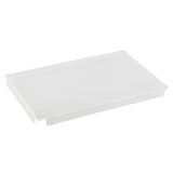 A transparent, rectangular acrylic cover with slightly raised edges, designed to fit over a matching container. Ideal as a cover for Simple Solutions bowls, the lid lies flat against a white background with smooth edges and no visible handles or labels.