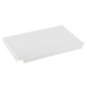 A transparent, rectangular acrylic cover with slightly raised edges, designed to fit over a matching container. Ideal as a cover for Simple Solutions bowls, the lid lies flat against a white background with smooth edges and no visible handles or labels.