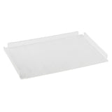 A clear, rectangular acrylic paper tray with slightly raised edges on three sides, similar in style to an acrylic cover for Simple Solutions bowls, designed to keep documents organized on your desk. The tray is empty and set against a plain white background.