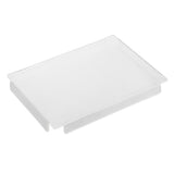 A clear, rectangular acrylic tray with slightly raised edges is viewed from an angled top perspective. The tray, similar to those used with Simple Solutions bowls, is empty on a white background and features a slight lip for sliding or securing a cover.