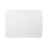 A transparent, rectangular acrylic cutting board with slightly rounded corners is shown on a white background. The edges are smooth and faint textured lines give the board a frosted appearance—ideal as a versatile cover for Simple Solutions bowls.