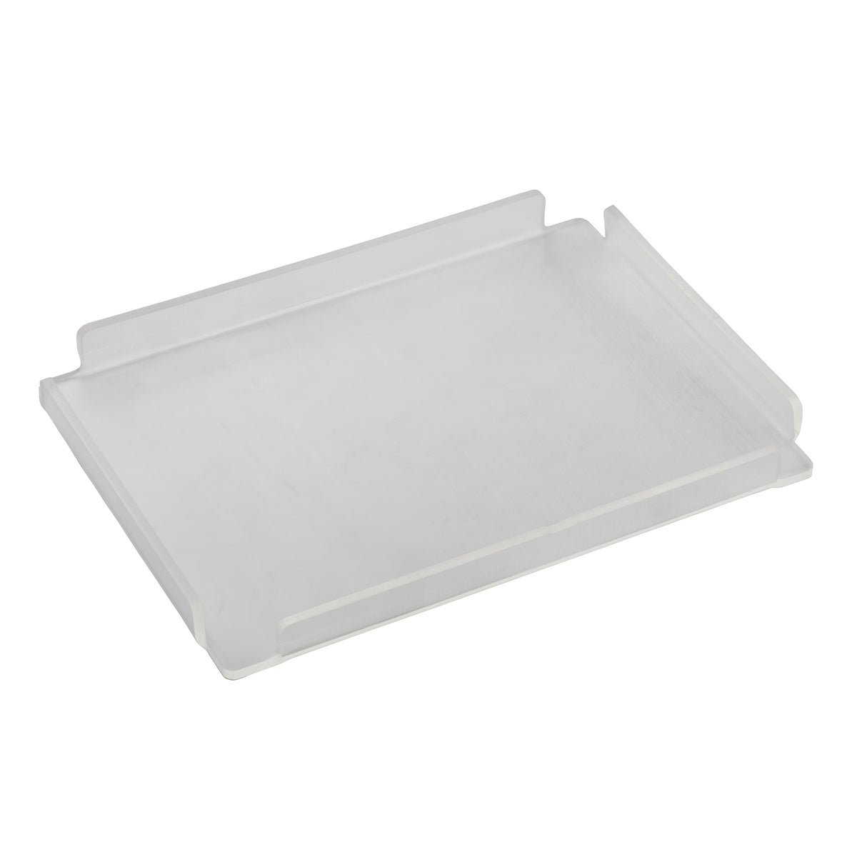 A clear acrylic tray with a white background, perfect for displaying Simple Solutions bowls or as a cover for organized storage.