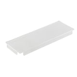 A translucent, rectangular acrylic cover with slightly raised edges. Featuring a groove along one side, this TableCraft CW5034 is likely designed as a cover for Simple Solutions bowls, offering protection or enclosure against dust and debris. Plain white background.