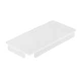 A clear, rectangular acrylic object with a flat top and two raised edges along the longer sides, resembling a small protective cover or spacer. Its smooth surfaces and rounded corners make it ideal for use with Simple Solutions bowls.