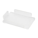 A clear, rectangular acrylic cover with slightly raised edges on three sides, leaving one long side open. The tray is empty and shown on a white background, highlighting its transparent and minimalist design—ideal as a bowl cover or organizer.