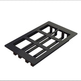 A black rectangular plastic vent cover with five open rectangular slots, shown at an angle on a white background. Designed for Cold Food Template use, it features supporting bars underneath for structure and airflow.