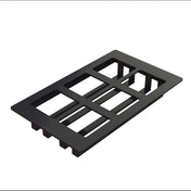 A black rectangular plastic vent cover with five open rectangular slots, shown at an angle on a white background. Designed for Cold Food Template use, it features supporting bars underneath for structure and airflow.