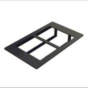 A black, rectangular plastic faceplate with two large, square cutouts in a modern mint finish, viewed at an angle on a white background. The faceplate appears to be designed for mounting switches or outlets in an electrical box.