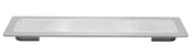 A rectangular aluminum metal drawer pull with a wavy embossed pattern on the flat top surface. Featuring two short, blocky legs for attachment, this modern design is both decorative and dishwasher safe for easy maintenance.