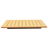 A rectangular wooden Versa-Tile Carving Station with evenly spaced round holes in a grid pattern, viewed from the front. The board has smooth edges and is raised above a black base, making the holes clearly visible.