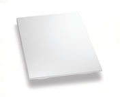 A sleek, rectangular, silver-colored aluminum touchpad sits on a white background. The full-size touchpad is thin, flat, and tilted slightly, showing its smooth surface and clean edges with no visible buttons or logos.