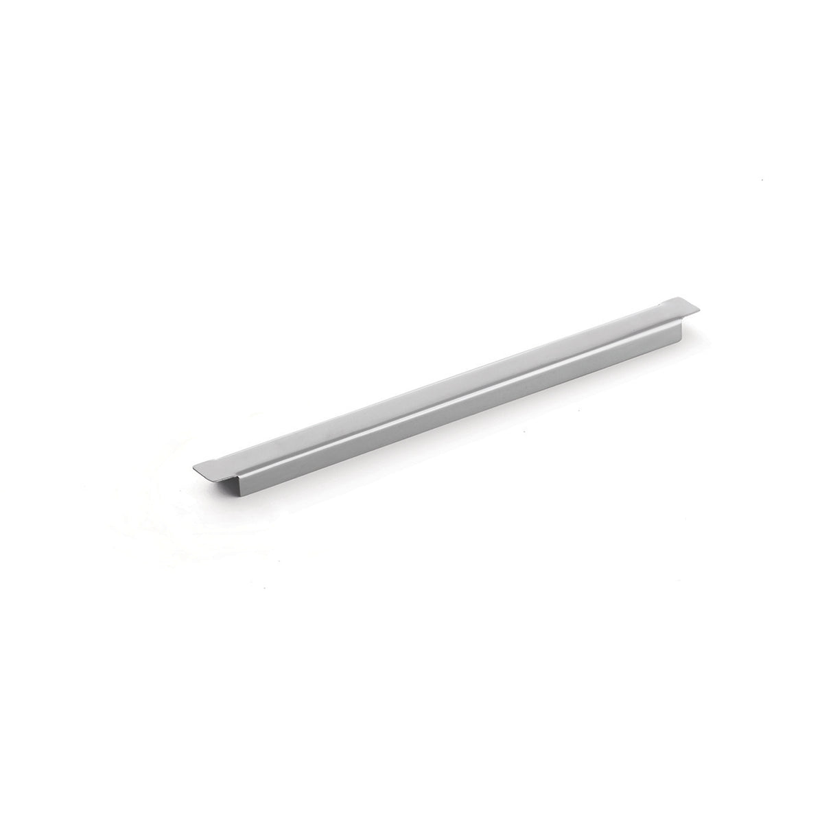 A long, narrow, silver metal universal adapter bar with flat, slightly flared ends sits on a plain white background. Its minimalist, modern design is photographed at a slight angle to highlight the simple, sleek profile.