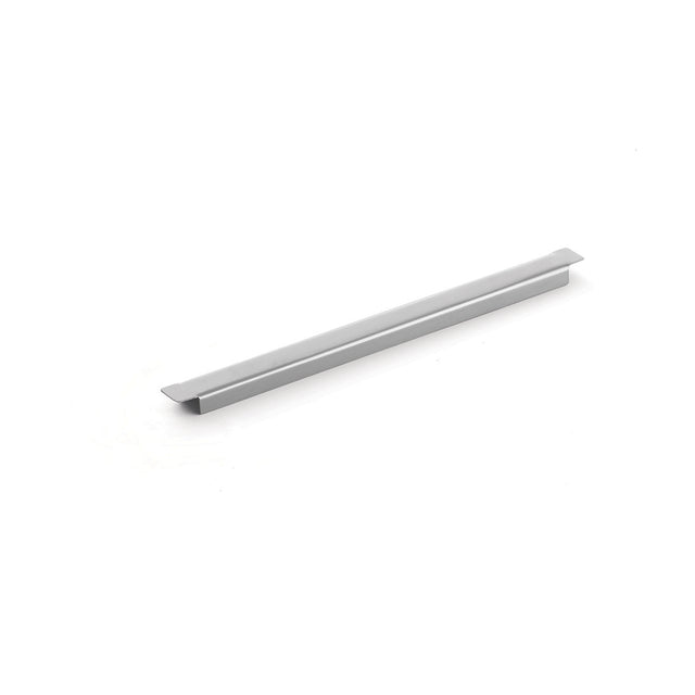 A long, narrow, silver metal universal adapter bar with flat, slightly flared ends sits on a plain white background. Its minimalist, modern design is photographed at a slight angle to highlight the simple, sleek profile.