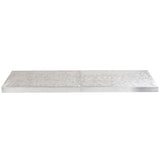A rectangular, flat aluminum table cover with a silver, brushed swirl pattern on its surface. The platform is divided into two equal sections, and the smooth edges create a sleek look against the plain white background.