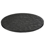 A round, flat, dark gray 30" round table cover with a subtle swirling pattern on its surface. The edge is slightly beveled, and the material appears to be a sturdy composite or laminate tabletop cover, shown against a white background.
