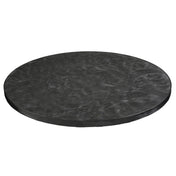 A round, flat, dark gray 30" round table cover with a subtle swirling pattern on its surface. The edge is slightly beveled, and the material appears to be a sturdy composite or laminate tabletop cover, shown against a white background.