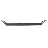 A flat, rectangular non-stick griddle is shown in profile against a white background. The griddle has slightly raised edges and two curved handles on opposite ends, both angled upward. The overall appearance is sleek and minimalist.