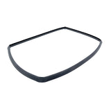 A black, flexible rubber window gasket is displayed against a white background. Shaped like an uneven rectangle with rounded corners, this Replacement Door Gasket is designed to fit around a Cadco OV-003 convection oven door.