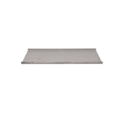 A plain, rectangular gray metal shelf with slightly raised edges on three sides, reminiscent of a Vulcan emitter panel. The minimalist and functional design is suitable for wall mounting or storage use, isolated on a white background.