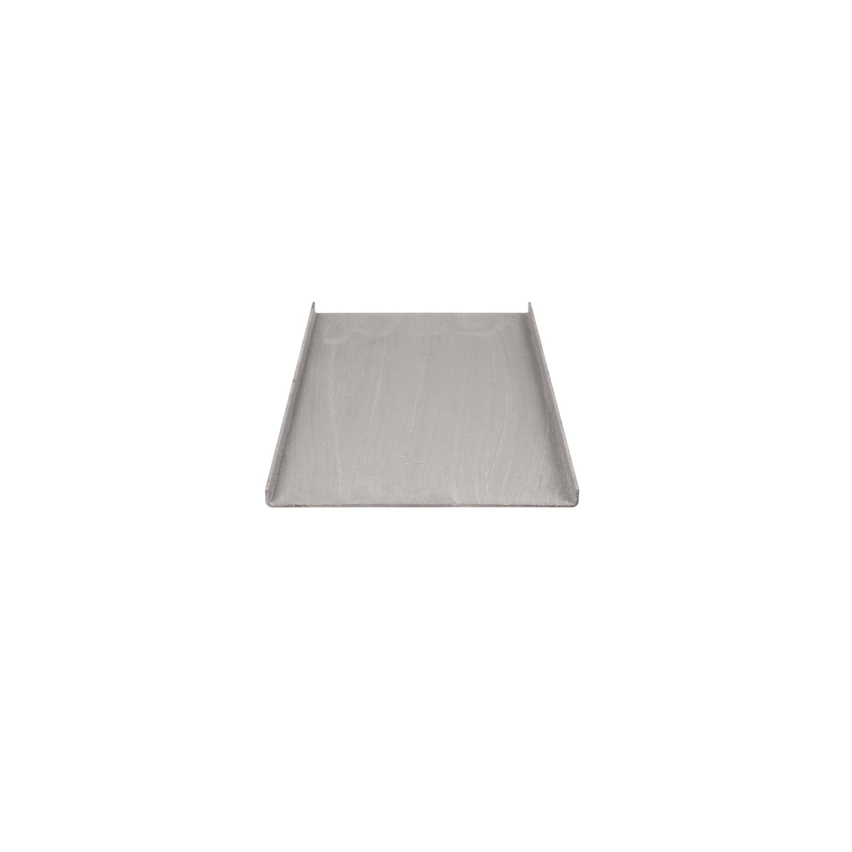 A flat, rectangular Vulcan metal baking sheet with slightly raised edges on all sides, viewed from a distance against a plain white background. The tray appears empty and clean, showcasing a smooth, brushed surface texture.