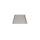 A flat, rectangular Vulcan metal baking sheet with slightly raised edges on all sides, viewed from a distance against a plain white background. The tray appears empty and clean, showcasing a smooth, brushed surface texture.