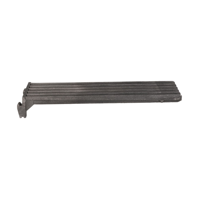 A long, black, rectangular cast iron grate (GRATE-CSTR24) by Vulcan features five parallel ridges along its length and a perpendicular mounting bracket on one end, set against a white background.