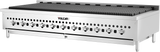 A large, stainless steel Vulcan VCCB60 countertop charbroiler with eleven control knobs, a grated cooking surface, and four sturdy legs. The Vulcan logo is visible on the front panel. Built for professional kitchen use.