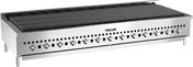 The Vulcan VCCB72 countertop charbroiler gas unit features multiple control knobs, sturdy legs, and durable black grill grates on a stainless steel body. “Vulcan” branding is clearly visible on the front panel.