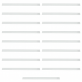 Fifteen evenly spaced, narrow horizontal white strips on a plain white background, forming parallel lines—ideal for showcasing an Empura Parts price tag set or highlighting the minimalist design of the EGM-75W.