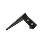 A black, L-shaped metal bracket with two silver screws in the shorter, vertical section. The image is on a white background, showing a side view of this sleek, modern replacement handle—perfect for updating your coffee server.