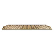 A rectangular, gold-colored stainless steel bar mat with a raised perforated surface and slightly indented ends. Designed as a drip tray for bar counters to catch spills and hold drinks or bar tools. The background is plain white.