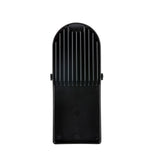 A black plastic hair clipper guard with evenly spaced vertical teeth, a rounded top, and a flat base. The minimal, utilitarian design features two side clips for easy attachment—just like the practicality found in dishwasher safe drink dispensers.