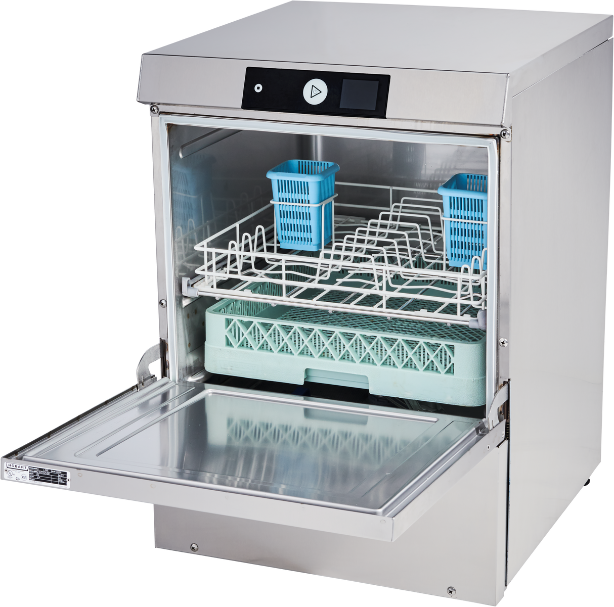 Hobart LXNR-2 23 Inch Stainless Steel Undercounter Dishwasher with High Temp Sanitizing
