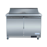 Empura E-KSP48M 48 Inch Refrigerated Sandwich Salad Mega Top Prep Table with 2 Swing Doors and 10.1 Cu Ft Capacity