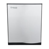 A silver, rectangular Empura commercial ice maker with a smooth front panel, black trim on the top and bottom edges, and the Empura logo in the upper left corner. The machine has a minimalist, modern design and appears to be a commercial appliance.