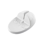 A white, oval-shaped chalk holder with a grooved slot for holding chalk. Its smooth surface features raised text that reads AVADIN, similar to the textured grip found on some TableCraft FirmGrip Aladdin knife sharpeners.